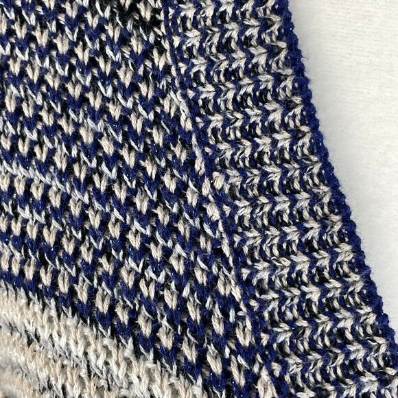 Westport 1962 XL Knit Cardigan Open Front Blue Black Oatmeal Tan Metallic - Picture 10 of 15